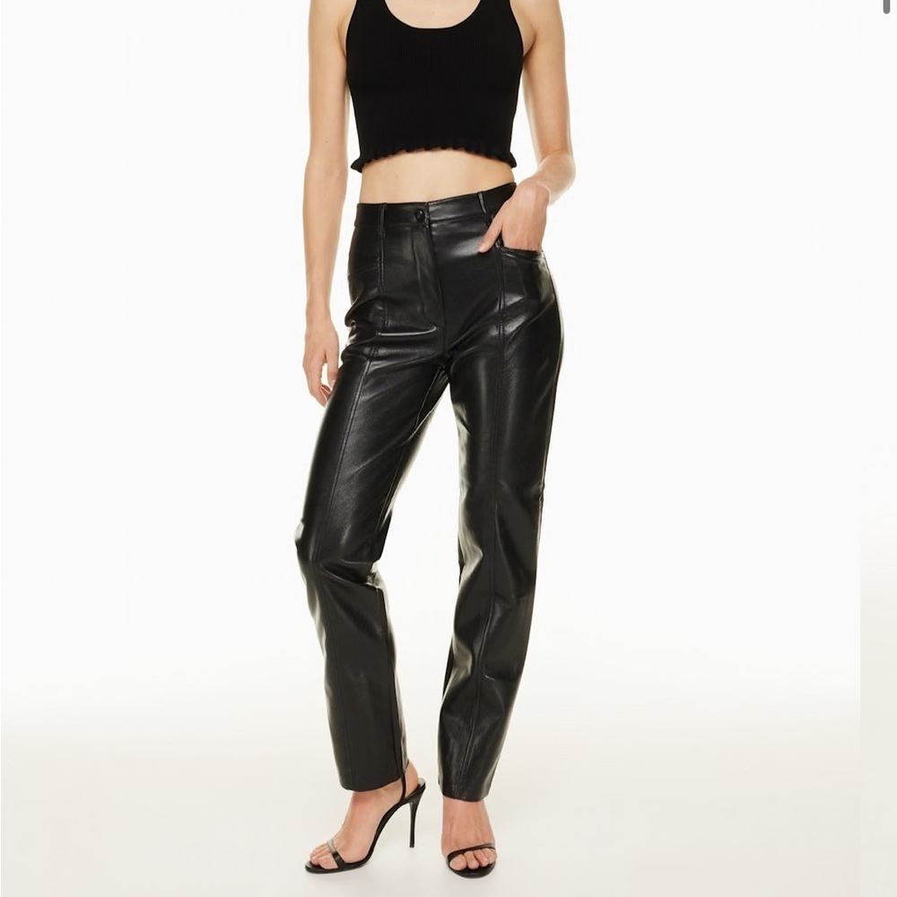 Wilfred Aritzia Rebel Black Faux Leather Pants